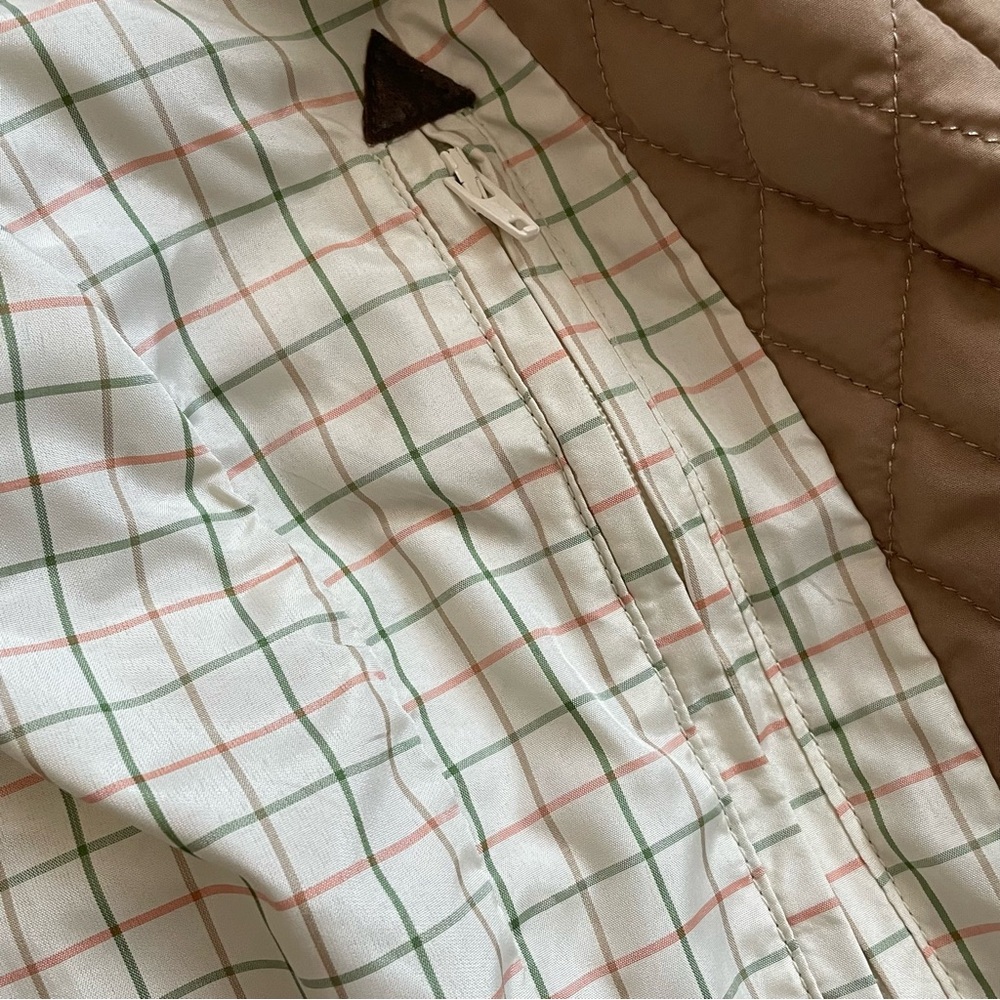 Barbour Downham Women's Quilted Tan Blazer with Brown Accents US Size 12 - Picture 13 of 16